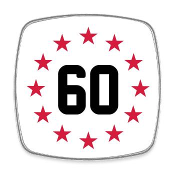 60 years - Square fridge magnet - white - Front