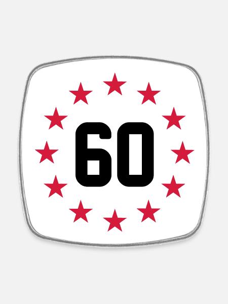 60 years - Square fridge magnet - white