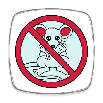 verboten schild durchgestrichen keine maus suess n - Viereckiger Kühlschrankmagnet - Weiß - Vorne