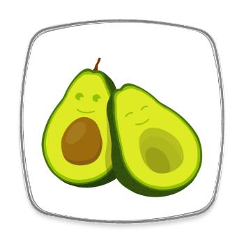 Cuddly avocado friendship - Square fridge magnet - white - Front