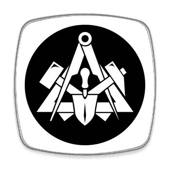 Zunftzeichen Maurer - Viereckiger Kühlschrankmagnet - Weiß - Vorne