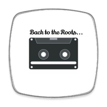 Cassette Face Retro - Magnet carré - blanc - Devant