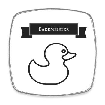 Bade Meister Silhouette de Canard - Magnet carré - blanc - Devant