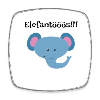 Chemise Enfant Tête d’Eléphant Bleu - Magnet carré - blanc - Devant