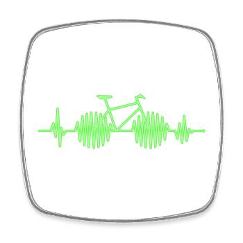 Neon Fahrrad Herzschlag - Viereckiger Kühlschrankmagnet - Weiß - Vorne