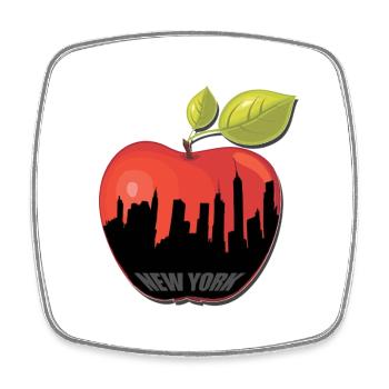 BIG APPLE - Viereckiger Kühlschrankmagnet - Weiß - Vorne