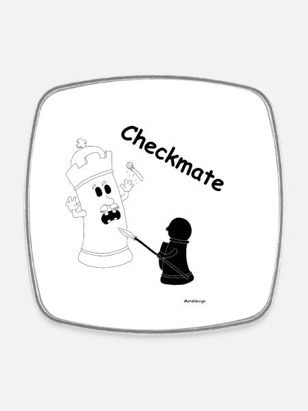 Checkmate / checkmate - Square fridge magnet - white
