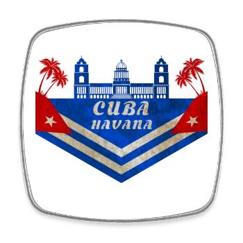 Kuba Havanna Vintage / Retro Karibik Geschenk - Viereckiger Kühlschrankmagnet - Weiß - Vorne