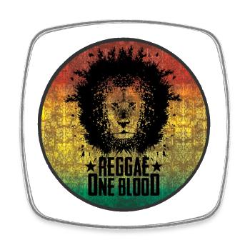Reggae lion motif with gradient - Square fridge magnet - white - Front