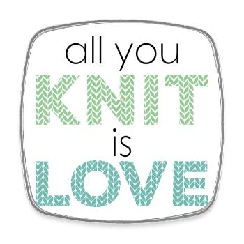 all you knit is love - Stricken ist Liebe - Viereckiger Kühlschrankmagnet - Weiß - Vorne