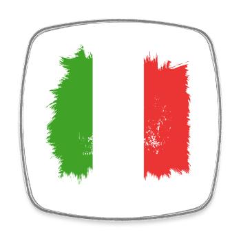 Drapeau italien - Magnet carré - blanc - Devant