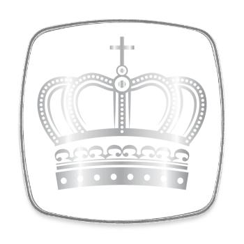Crown Crowns King Queen JGA Wedding Bride Bräu - Square fridge magnet - white - Front