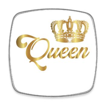 Crown Crowns King Queen JGA Wedding Bride Bräu - Square fridge magnet - white - Front