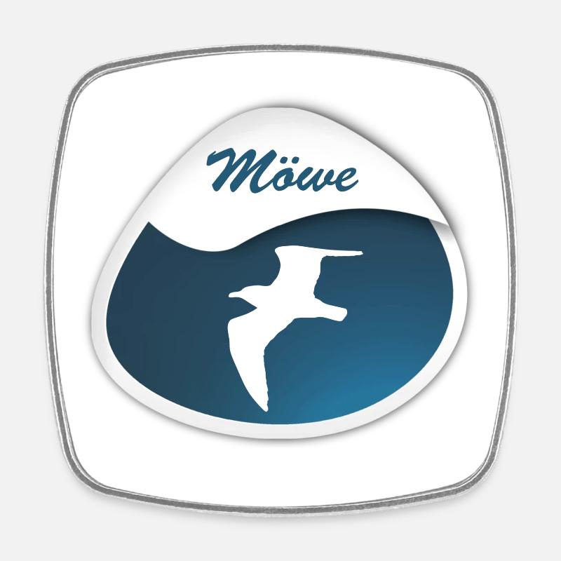 Möwe - Viereckiger Kühlschrankmagnet - Weiß