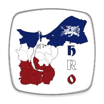 Rostock Umriss HRO - Viereckiger Kühlschrankmagnet - Weiß - Vorne