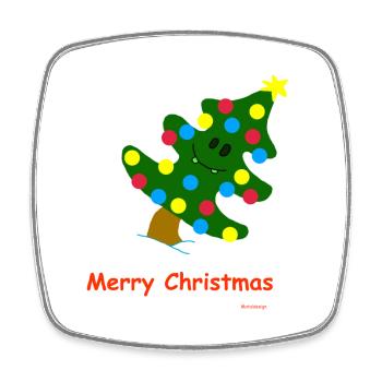 Weihnachtsbaum / Christmas Tree - Viereckiger Kühlschrankmagnet - Weiß - Vorne