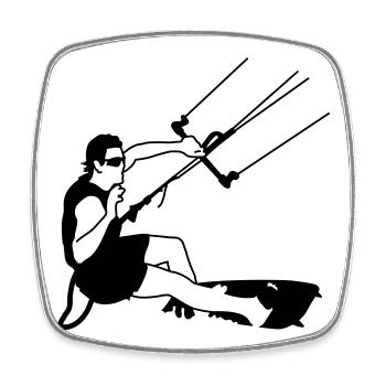 kitesurfer - Magnet carré - blanc - Devant