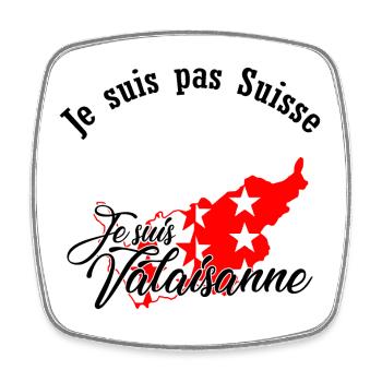 Ich komme aus dem Wallis - Viereckiger Kühlschrankmagnet - Weiß - Vorne