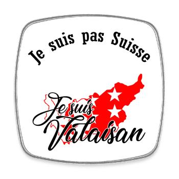 I am from Valais - Square fridge magnet - white - Front