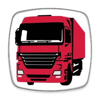 LKW - Viereckiger Kühlschrankmagnet - Weiß - Vorne