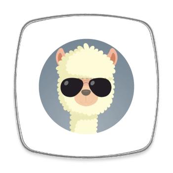 Lunettes de soleil en alpaga - Magnet carré - blanc - Devant