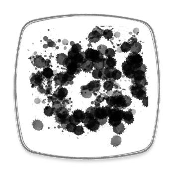 Abstract Color Spots – Black & Stylish - Square fridge magnet - white - Front