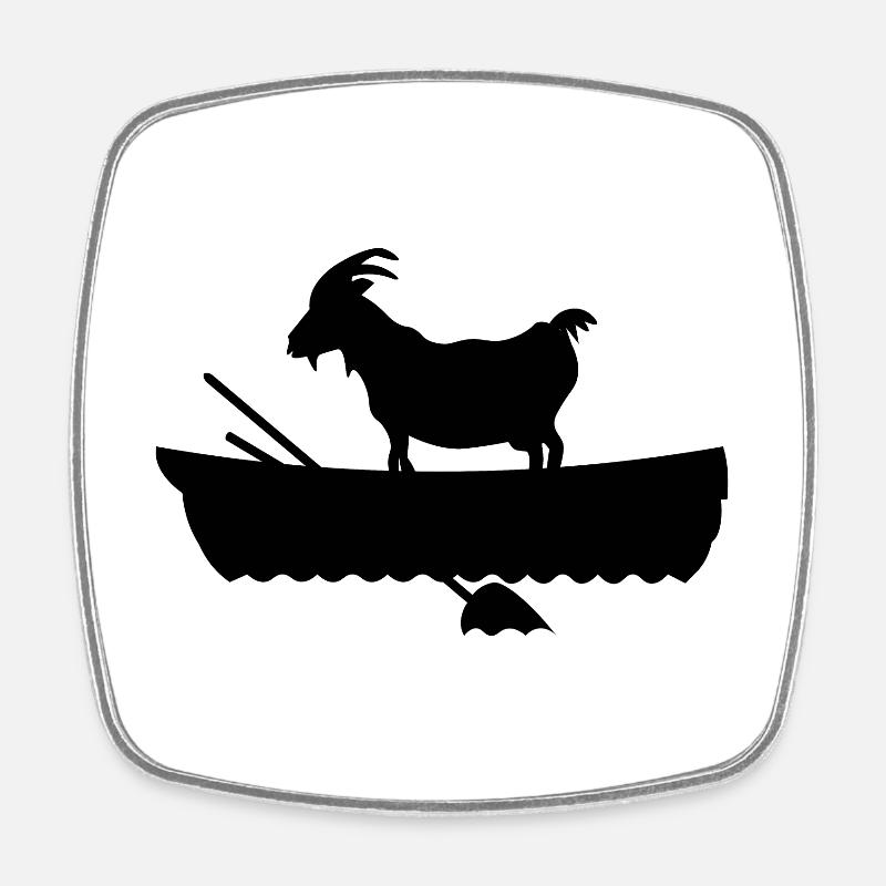 G.O.A.T. Chèvre dans le bateau - Magnet carré - blanc