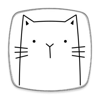 Cat Kitten Gift idea for cat friends - Square fridge magnet - white - Front
