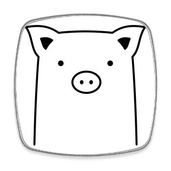 Piggy Pig Piglet Gift - Square fridge magnet - white - Front