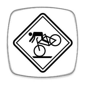 sport komisch mountainbiking - Viereckiger Kühlschrankmagnet - Weiß - Vorne