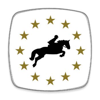 Showjumping horse & Stars - Square fridge magnet - white - Front