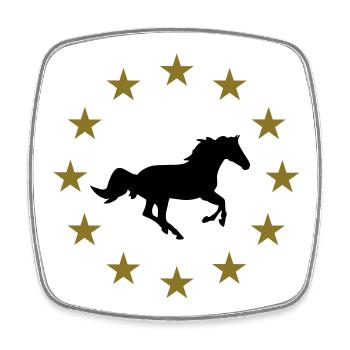 Horse & Stars - Square fridge magnet - white - Front