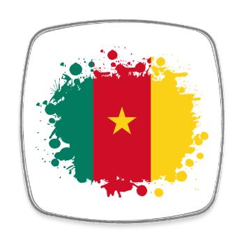 Kamerun Klecks / Geschenk Flagge Camerun - Viereckiger Kühlschrankmagnet - Weiß - Vorne