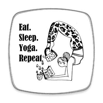 Yoga - Square fridge magnet - white - Front