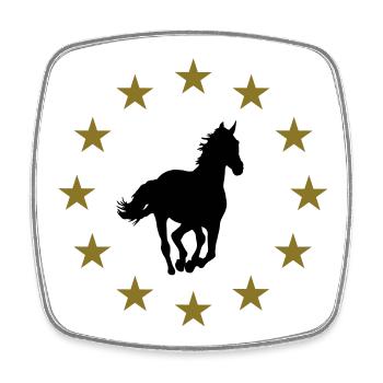 Horse & stars - Square fridge magnet - white - Front