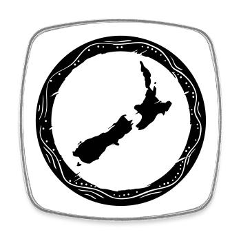 new zealand - Square fridge magnet - white - Front