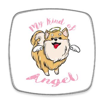 Hund - Viereckiger Kühlschrankmagnet - Weiß - Vorne