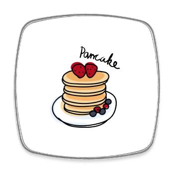 Pancake & Baies – Chemise de fan du petit-déjeuner - Magnet carré - blanc - Devant