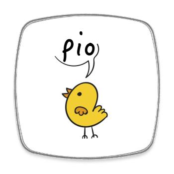Bip ! Design de dessin animé de fille mignonne - Magnet carré - blanc - Devant