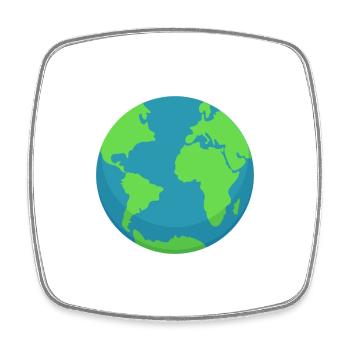 Planet Earth Minimal – Travel & Eco Style - Viereckiger Kühlschrankmagnet - Weiß - Vorne