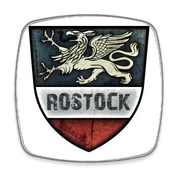 Rostock - Greif - Hanseatic City of Rostock - Square fridge magnet - white - Front