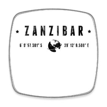 Zanzibar Coordonnées Géographiques Stylisées - Magnet carré - blanc - Devant
