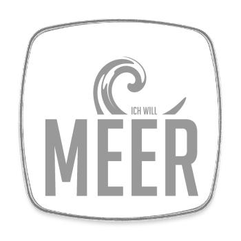 Wave Motif with Sea Message - Square fridge magnet - white - Front