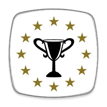 Trophy & Stars - Square fridge magnet - white - Front
