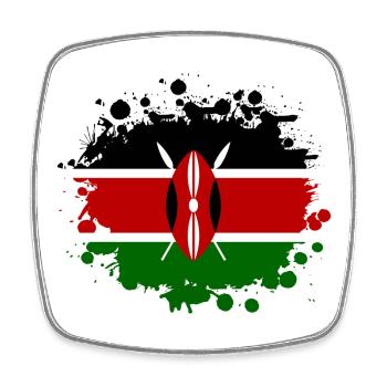 Kenia Klecks / Kenya Geschenk Afrika Mombasa - Viereckiger Kühlschrankmagnet - Weiß - Vorne