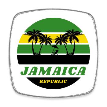 Jamaïque République / Cadeau Caraïbes Jamaica - Magnet carré - blanc - Devant
