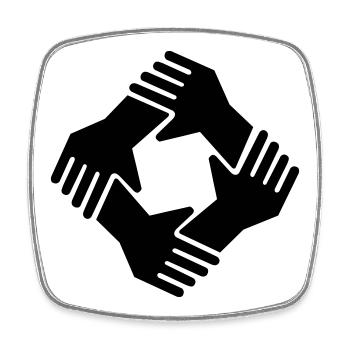 together together - Square fridge magnet - white - Front