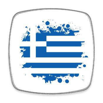 Griechenland Klecks / Geschenk Athen Flagge Greece - Viereckiger Kühlschrankmagnet - Weiß - Vorne