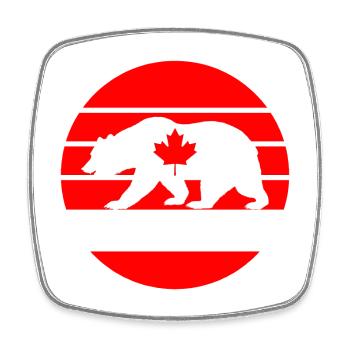 Canada ours avec feuille d’érable / cadeau Amérique du Nord - Magnet carré - blanc - Devant