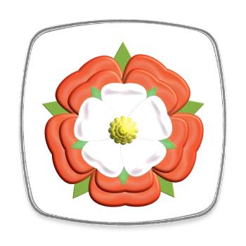 Tudor Rose - Viereckiger Kühlschrankmagnet - Weiß - Vorne